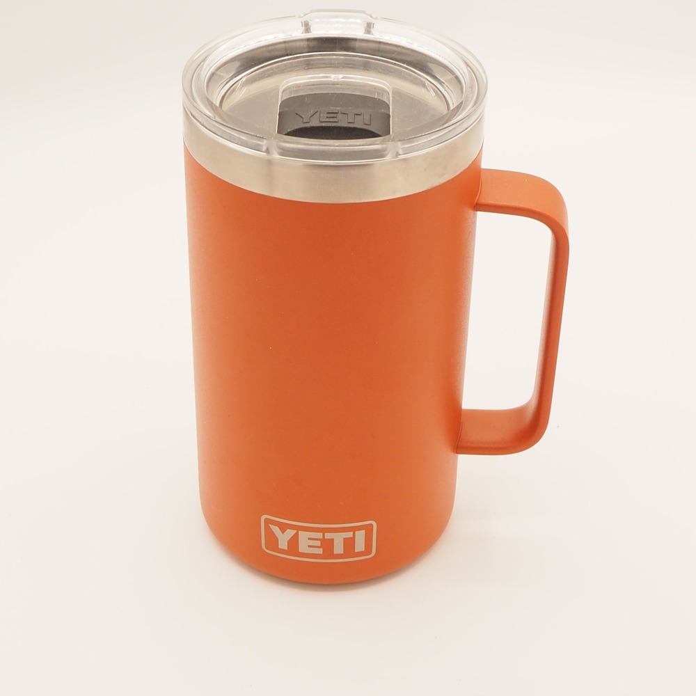 Yeti Rambler 24oz Mug With Handle In Orange Mag Slider Lid